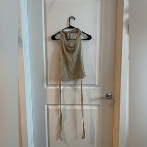 Edikted Gold Halter Top